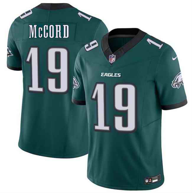 Men's Philadelphia Eagles #19 Kyle McCord Green 2025 Draft New F.U.S.E. Vapor Untouchable Limited Stitched Football Jersey